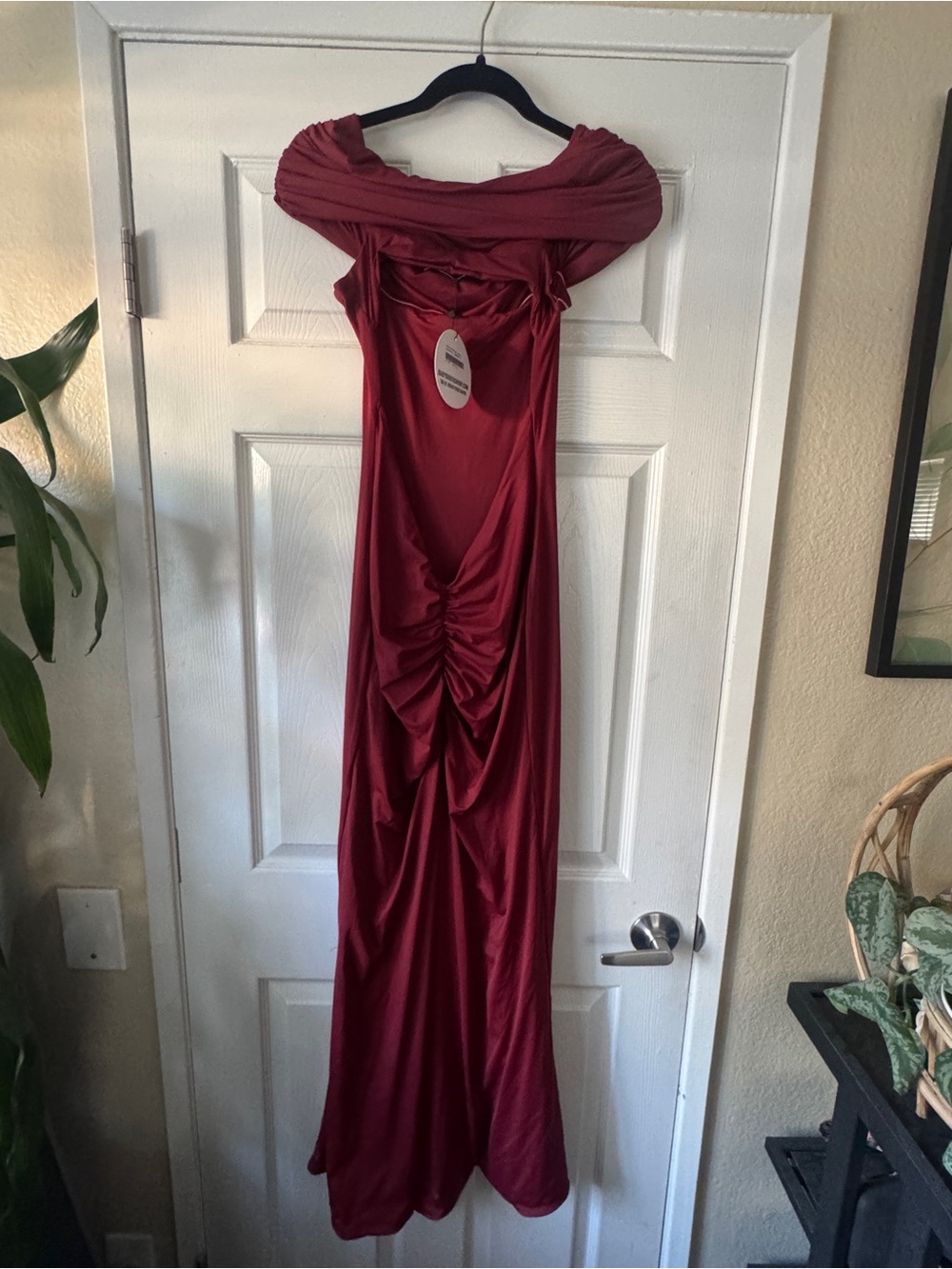 NEW BABYBOO BELINDA MAXI DRESS - BURGUNDY, MEDIUM - Picture 4 of 10